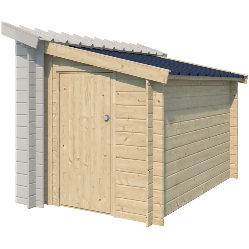 Annexe latérale 150x265cm en bois massif et toit en acier - Gardenas
