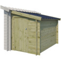 Annexe latérale 150x265cm en bois traité et toit en acier - Gardenas