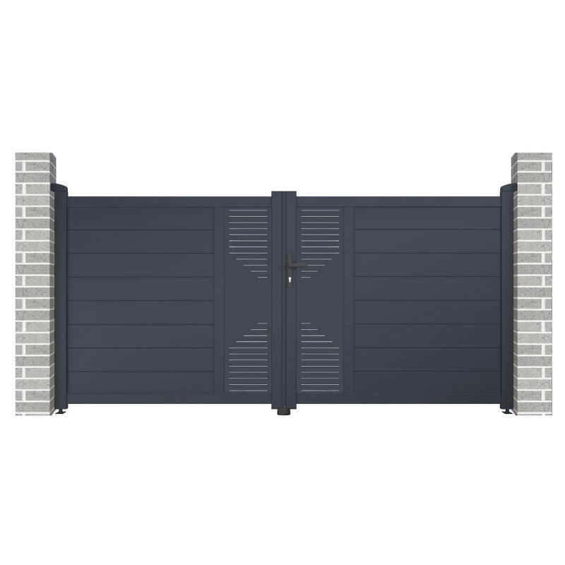 Portail battant en aluminium 300x142cm FANCY TIME - X-Metal