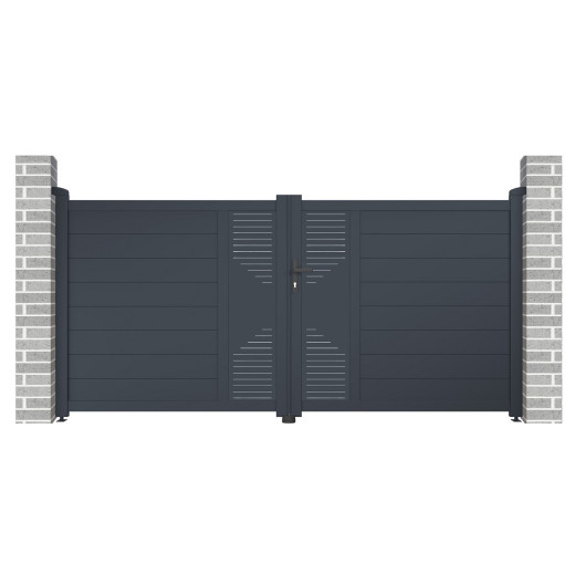Portail battant en aluminium 300x142cm FANCY TIME - X-Metal