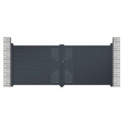 Portail battant en aluminium 350x142cm FANCY TIME - X-Metal