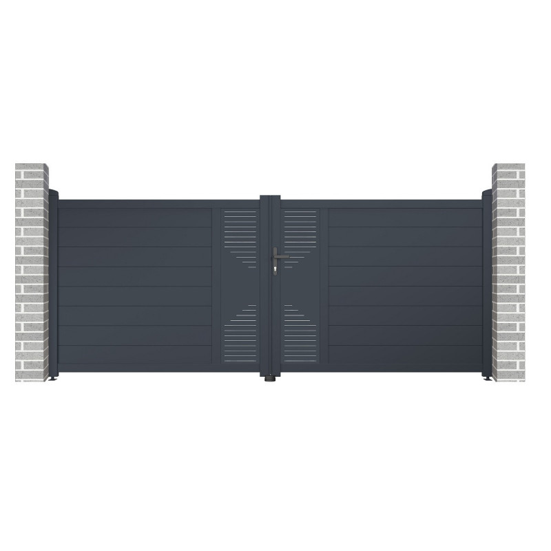 Portail battant en aluminium 350x142cm FANCY TIME - X-Metal