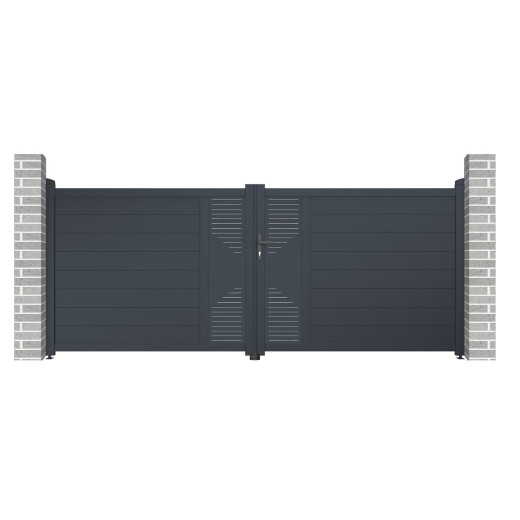 Portail battant en aluminium 350x142cm FANCY TIME - X-Metal