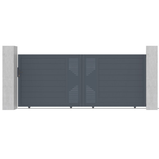 Portail coulissant en aluminium 350x142cm FANCY TIME - X-Metal