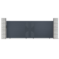 Portail coulissant en aluminium 392x142cm FANCY TIME - X-Metal