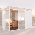 Panneau de verre double vitrage pour bureau de jardin Everbox