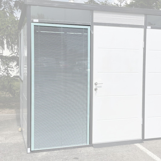 Panneau de verre double vitrage avec store intégré pour bureau de jardin Everbox