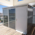 Panneau de verre double vitrage avec store intégré pour bureau de jardin Everbox
