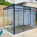 Panneau de verre double vitrage avec store intégré pour bureau de jardin Everbox