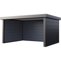 Auvent de jardin en acier galvanisé gris anthracite 17,1m² Singolo 4836 - Telluria