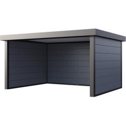 Auvent de jardin en acier galvanisé gris clair 17,1m² Singolo 4836 - Telluria
