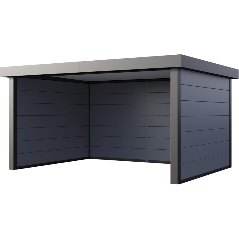 Auvent de jardin en acier galvanisé gris clair 17,1m² Singolo 4836 - Telluria