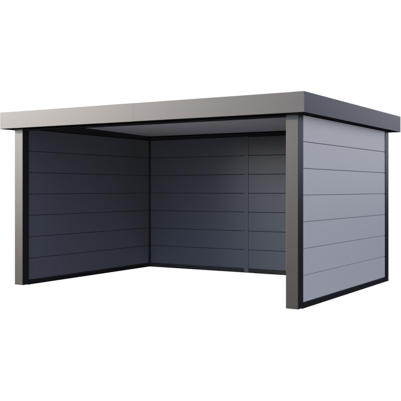 Auvent de jardin en acier galvanisé gris blanc 17,1m² Singolo 4836 - Telluria