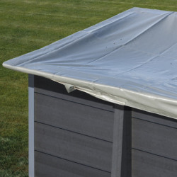 Bâche d'hivernage - PVC armé 580g/m² - couleur gris - pour piscine en composite rectangulaire 326x186cm AVANTGARDE - Gré