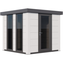 Pavillon de jardin en acier galvanisé blanc 5,7m² Luminato 2424 avec 2 fenêtres - Telluria