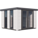 Pavillon de jardin en acier galvanisé blanc 8,9m² Luminato 3030 avec 2 fenêtres - Telluria