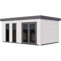 Pavillon de jardin en acier galvanisé blanc 19,3m² Luminato 5436 avec 2 fenêtres - Telluria