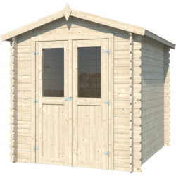 Abri de jardin deux pans en bois massif 3,86m² - madriers 28mm - Eden