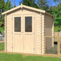 Abri de jardin deux pans en bois massif 3,86m² - madriers 28mm - Eden