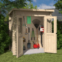 Abri de jardin monopente en bois massif 1,95m² - madriers 28mm - Eden	
