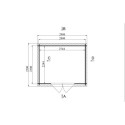 Abri de jardin en bois massif 7,4m² monopente - madriers 28mm - Eden