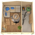Abri de jardin deux pans en bois massif 12,6 m² avec 2 espaces et cloison - Eden