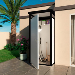 Abri de jardin modulaire isolé 1x1m noir - plancher inclus -Everbox