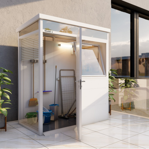 Abri de jardin modulaire isolé 2x1m blanc - plancher inclus - Everbox