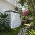 Abri de jardin modulaire isolé 3x1m blanc - plancher inclus - Everbox