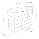 Abri de jardin modulaire isolé 3x1m blanc - plancher inclus - Everbox