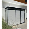 Abri de jardin modulaire isolé 3x1m noir - plancher inclus - Everbox