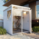 Abri de jardin modulaire isolé 2x2m blanc - plancher inclus - Everbox