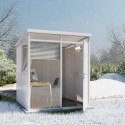 Abri de jardin modulaire isolé 2x2m blanc - plancher inclus - Everbox