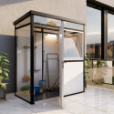Abri de jardin modulaire isolé 2x2m profils noirs - plancher inclus - Everbox