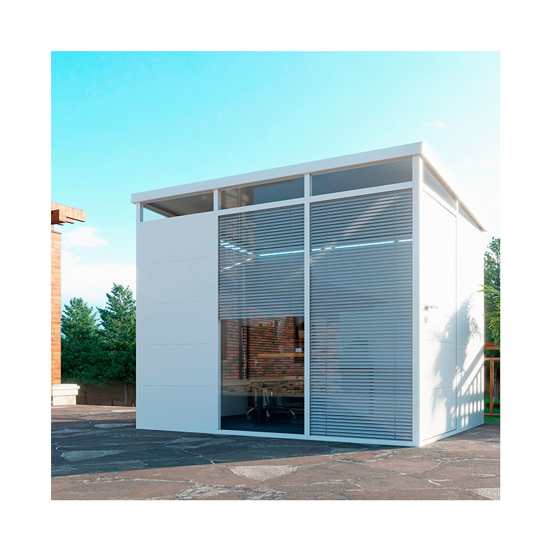 Abri de jardin modulaire isolé 3x2m blanc - plancher inclus - Everbox