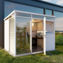 Abri de jardin modulaire isolé 3x2m blanc - plancher inclus - Everbox