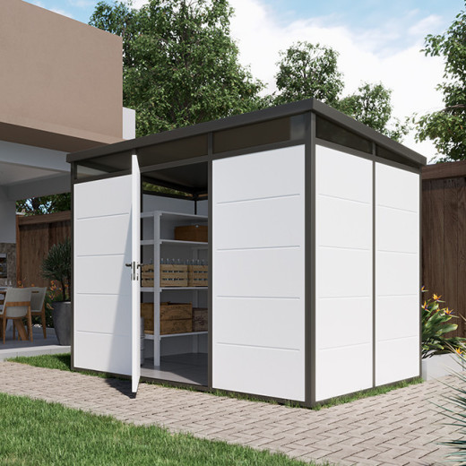 Abri de jardin modulaire isolé 3x2m profils noirs - plancher inclus - Everbox