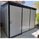 Abri de jardin modulaire isolé 3x2m profils noirs - plancher inclus - Everbox