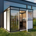Abri de jardin modulaire isolé 3x2m profils noirs - plancher inclus - Everbox