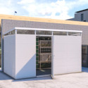 Abri de jardin modulaire isolé 4x2m blanc - plancher inclus - Everbox