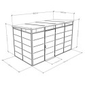 Abri de jardin modulaire isolé 4x2m blanc - plancher inclus - Everbox
