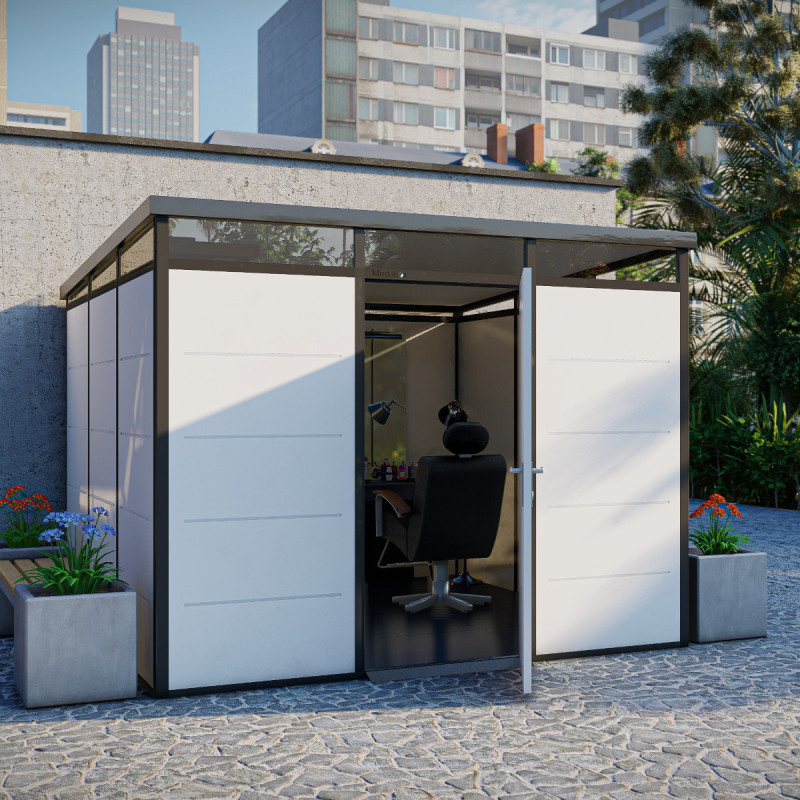 Abri de jardin modulaire isolé 3x3m profils noirs - plancher inclus - Everbox