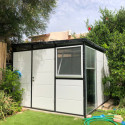 Abri de jardin modulaire isolé 3x3m profils noirs - plancher inclus - Everbox