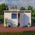 Abri de jardin modulaire isolé 4x3m blanc - plancher inclus - Everbox
