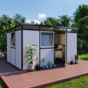 Abri de jardin modulaire isolé 4x3m profils noirs - plancher inclus - Everbox