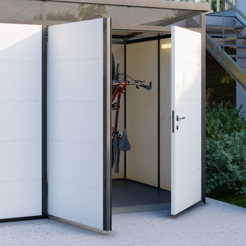 Porte double en remplacement de la porte simple structure noire - Everbox