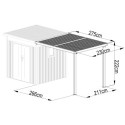 Appentis 275x230cm en acier galvanisé pour abri Kosto 5,29m² ou 6,76m²  - X-METAL