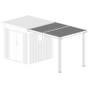 Appentis 275x230cm en acier galvanisé pour abri Kosto 5,29m² ou 6,76m²  - X-METAL