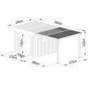Appentis 275x294cm en acier galvanisé pour abri Kosto 8,64m² - X-METAL