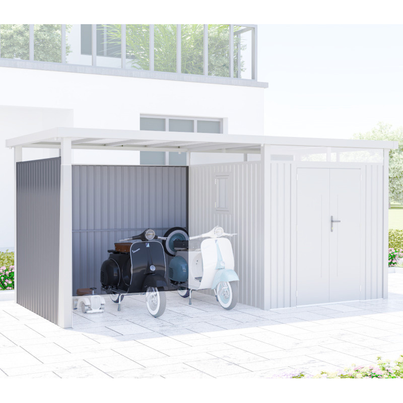 Parois additionnelles en acier galvanisé 0,4mm pour appentis 6,3m² - X-METAL